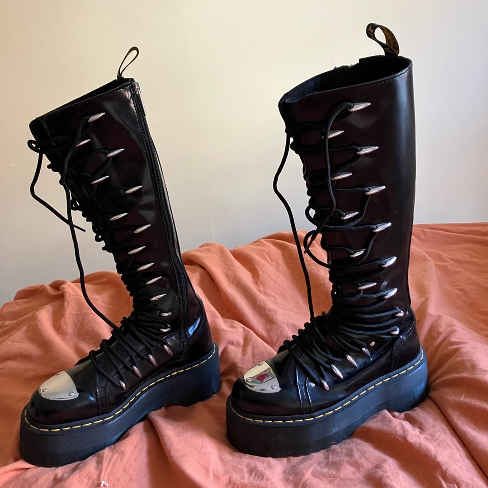 Dr. Martens Black Lace-Up Platform Boots